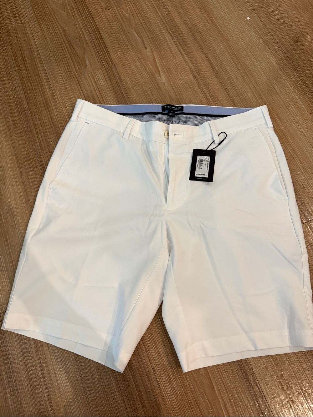 Peter Millar White Flat-Front Men's Shorts